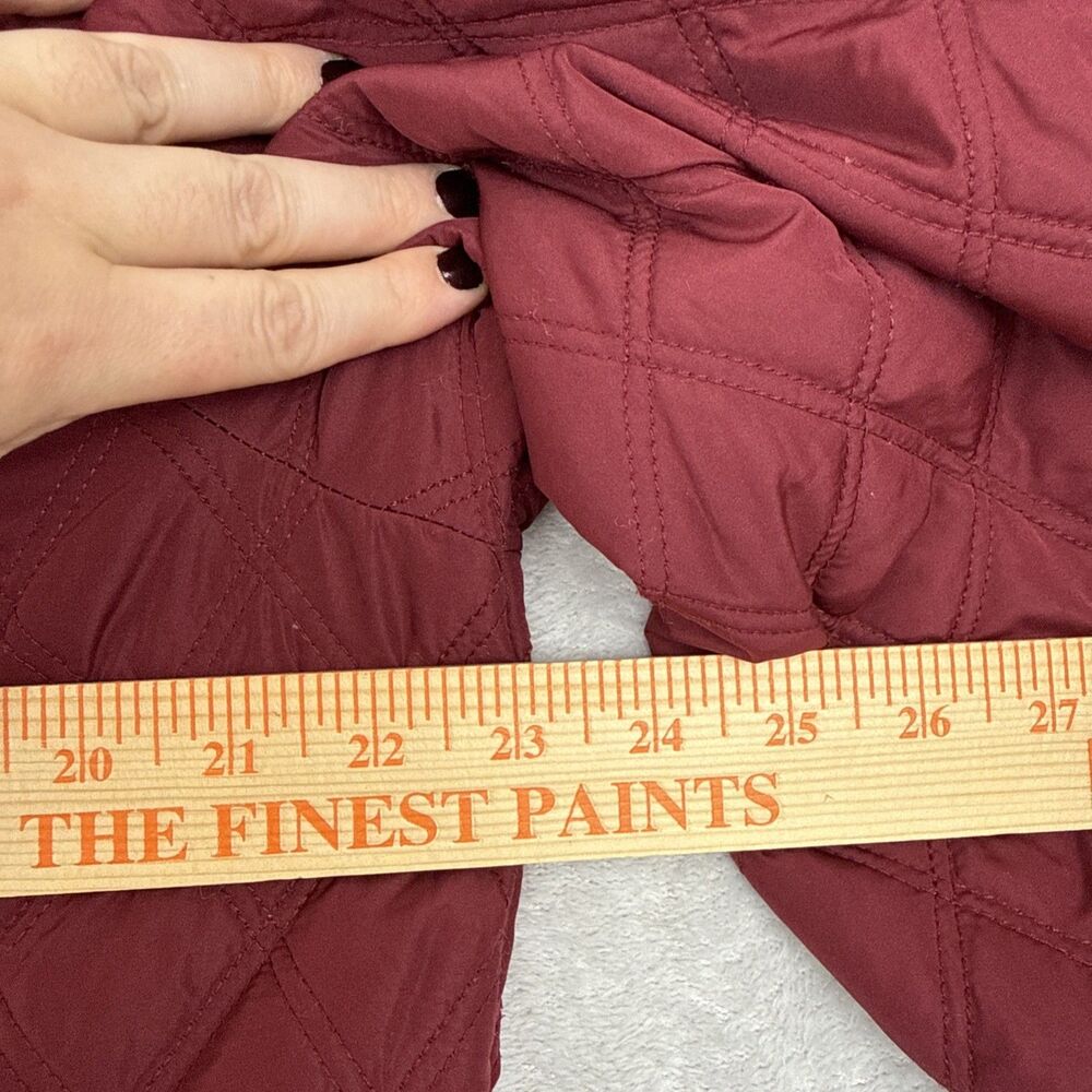 Croft & Barrow Barn Jacket Womens XL Burgundy Quilted Corduroy Collar Chore Coat - Picture 10 of 14